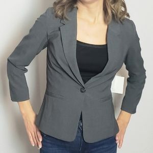 Kensie grey blazer jacket polka dot lined - Small